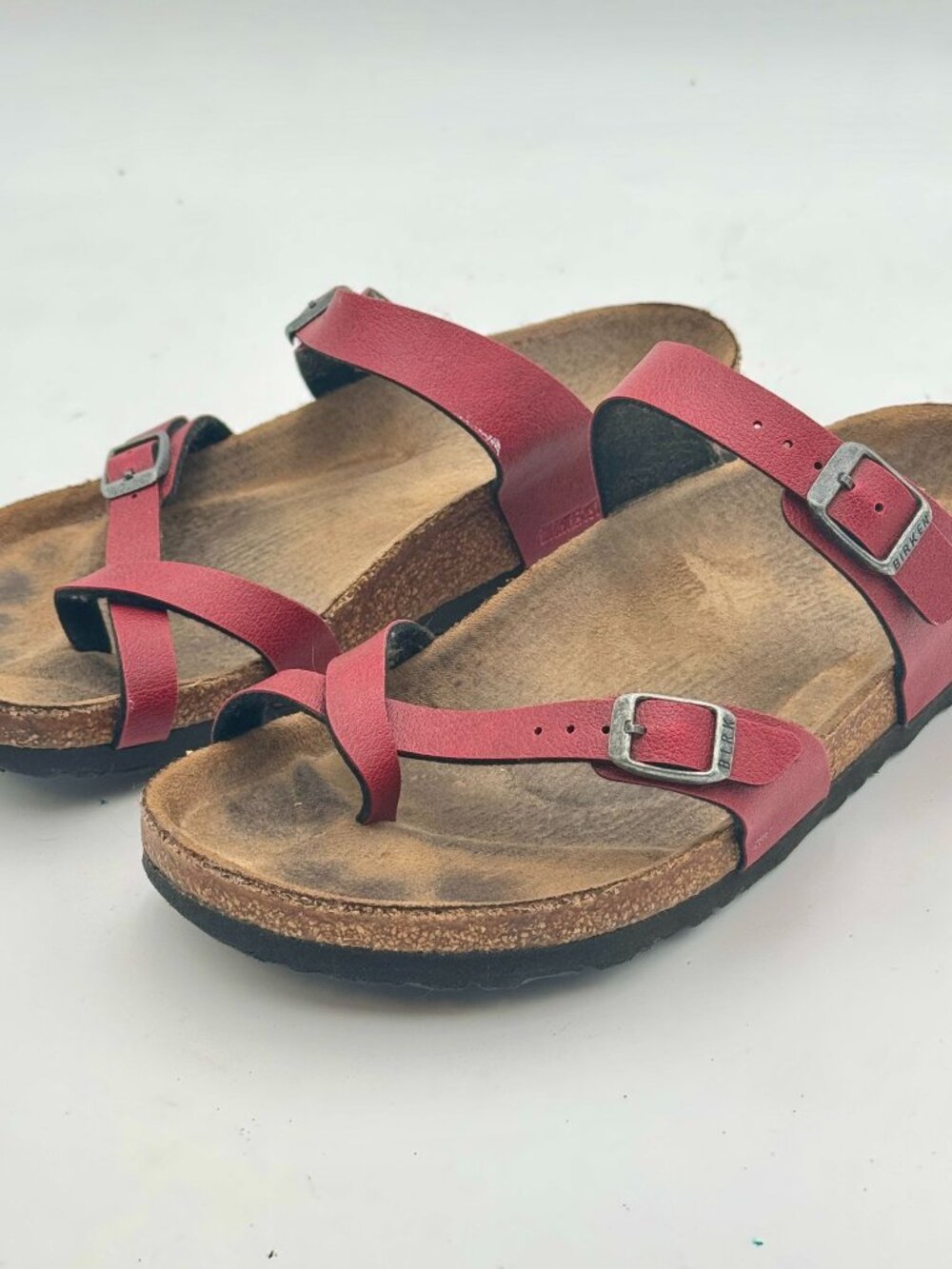 Birkenstock Mayari Red Sandals Womens 8.5 Adjustable Straps Toe Loop Festival